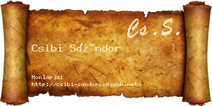 Csibi Sándor névjegykártya