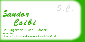 sandor csibi business card